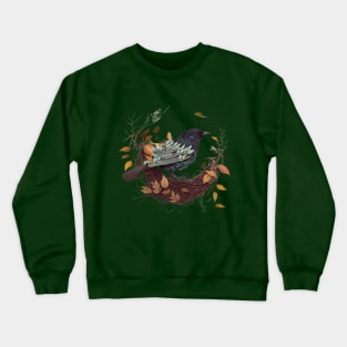 bird in the leaves Crewneck Sweatshirt